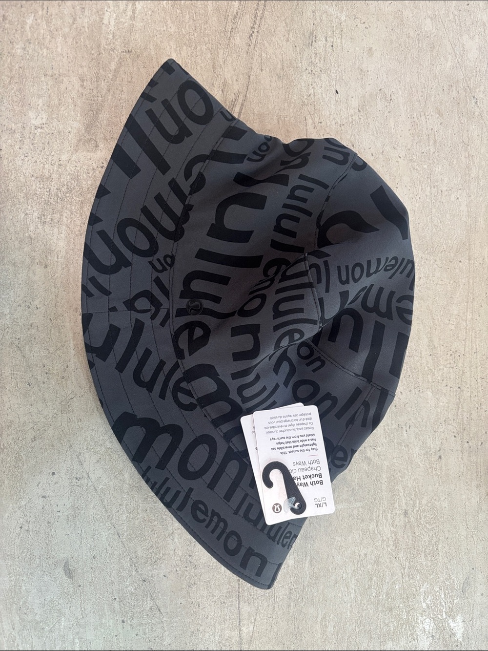 lululemon athletica Black Allover Logo Bucket Hat